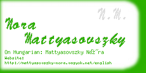 nora mattyasovszky business card